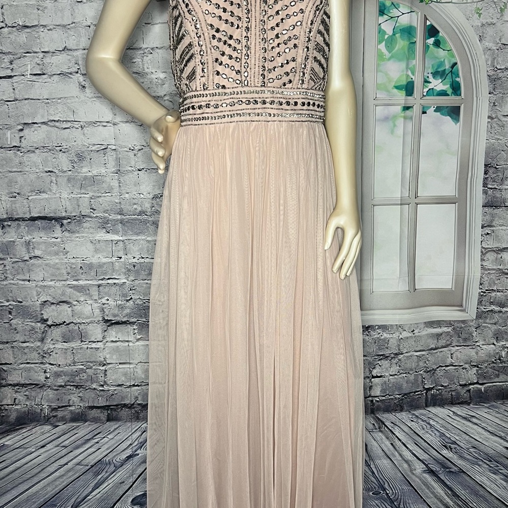 Patra Beaded Maxi Dress in Blush
